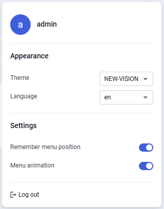 User Settings, illustration 1