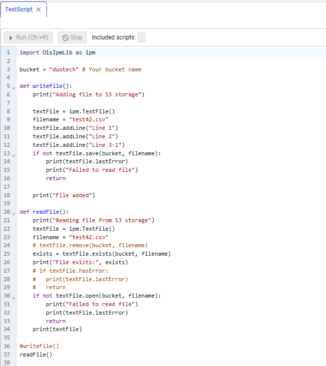 Working with S3 storage, illustration 1