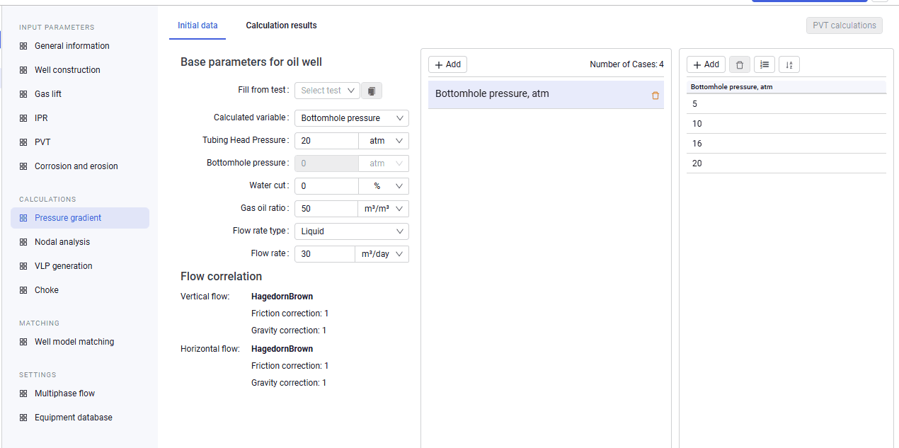 Pressure gradient calculation, illustration 1