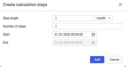Setting the time step length and forecast period, illustration 3