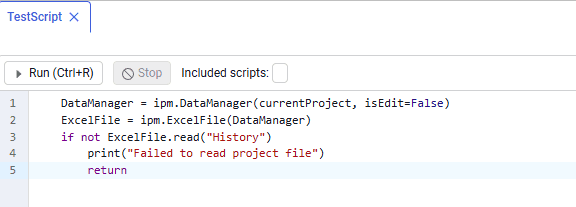 Working with an Excel file, illustration 3